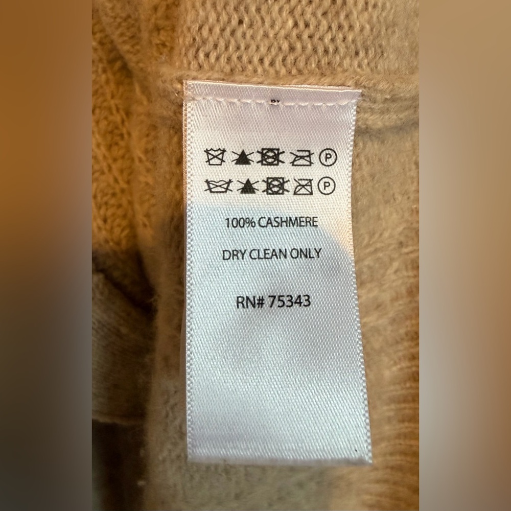 Rachel Zoe Cashmere Cardigan. 2 Ply Cashmere Knit. Size XL. EUC. Taupe. - Picture 5 of 5
